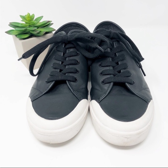 NWT rag and bone leather sneakers standard issue lace up black size 5 - Picture 14 of 14